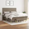 Image de vidaXL Lit à sommier tapissier avec matelas Taupe 180x200 cm Tissu