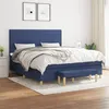 Image de vidaXL Sommier à lattes de lit avec matelas Bleu 180x200 cm Tissu