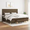 Image de vidaXL Sommier à lattes de lit avec matelas Marron foncé 200x200 cm