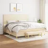 Image de vidaXL Lit à sommier tapissier avec matelas Crème 200x200 cm Tissu