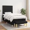Image de vidaXL Sommier à lattes de lit avec matelas Noir 90x200 cm Tissu