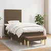 Image de vidaXL Lit à sommier tapissier avec matelas Marron foncé 90x200 cm