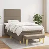 Image de vidaXL Sommier à lattes de lit avec matelas Taupe 90x200 cm Tissu