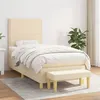 Image de vidaXL Sommier à lattes de lit avec matelas Crème 90x200 cm Tissu3137050
