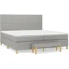 Image de vidaXL Lit À Sommier Tapissier Avec Matelas Gris Clair 200x200cm Tissu