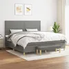 Image de vidaXL Sommier à lattes de lit avec matelas Gris foncé 200x200cm Tissu