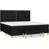 Image de vidaXL Lit À Sommier Tapissier Avec Matelas Noir 200x200 Cm Tissu