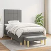 Image de vidaXL Sommier à lattes de lit avec matelas Gris foncé 80x200 cm Tissu