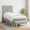 Image de vidaXL Sommier à lattes de lit avec matelas Gris clair 90x200 cm Tissu