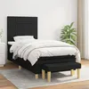 Image de vidaXL Sommier à lattes de lit avec matelas Noir 90x200 cm Tissu