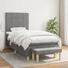 Image de vidaXL Sommier à lattes de lit avec matelas Gris foncé 100x200cm Tissu