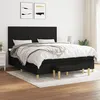 Image de vidaXL Lit Ã  sommier tapissier avec matelas Noir 160x200 cm Tissu
