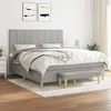 Image de vidaXL Sommier à lattes de lit avec matelas Gris clair 180x200cm Tissu