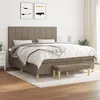 Image de vidaXL Lit à sommier tapissier avec matelas Taupe 180x200 cm Tissu