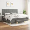 Image de vidaXL Sommier à lattes de lit avec matelas Gris foncé 200x200cm Tissu