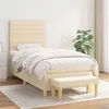 Image de vidaXL Sommier à lattes de lit et matelas Crème 90x190 cm Tissu