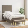Image de vidaXL Sommier à lattes de lit avec matelas Taupe 90x200 cm Tissu