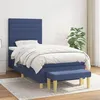 Image de vidaXL Sommier à lattes de lit avec matelas Bleu 90x200 cm Tissu