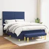 Image de vidaXL Sommier à lattes de lit avec matelas Bleu 140x190 cm Tissu