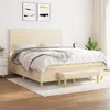 Image de vidaXL Lit à sommier tapissier avec matelas Crème 160x200 cm Tissu