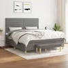 Image de vidaXL Sommier à lattes de lit avec matelas Gris foncé 180x200cm Tissu