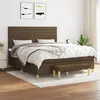 Image de vidaXL Sommier à lattes de lit avec matelas Marron foncé 180x200 cm