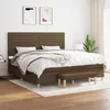 Image de vidaXL Sommier à lattes de lit avec matelas Marron foncé 200x200 cm3137264