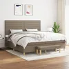 Image de vidaXL Sommier à lattes de lit avec matelas Taupe 200x200 cm Tissu