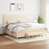 Image de vidaXL Lit à sommier tapissier avec matelas Crème 200x200 cm Tissu