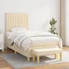 Image de vidaXL Sommier à lattes de lit avec matelas Crème 90x200 cm Tissu