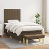 Image de vidaXL Sommier à lattes de lit avec matelas Marron foncé 100x200 cm