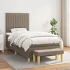 Image de vidaXL Lit Ã  sommier tapissier avec matelas Taupe 100x200 cm Tissu