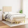 Image de vidaXL Lit à sommier tapissier avec matelas Crème 120x200 cm Tissu
