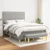 Image de vidaXL Sommier à lattes de lit avec matelas Gris clair 140x190cm Tissu