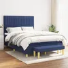 Image de vidaXL Sommier à lattes de lit avec matelas Bleu 140x190 cm Tissu
