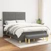 Image de vidaXL Sommier à lattes de lit avec matelas Gris foncé 140x200cm Tissu