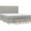 Image de vidaXL Lit À Sommier Tapissier Avec Matelas Gris Clair 160x200cm Tissu