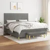 Image de 3137326 vidaXL Lit Ã  sommier tapissier avec matelas Gris foncÃ© 160x200cm Tissu