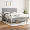 Image de vidaXL Sommier à lattes de lit avec matelas Gris clair 180x200cm Tissu
