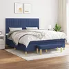Image de vidaXL Sommier à lattes de lit avec matelas Bleu 180x200 cm Tissu