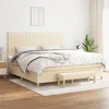 Image de vidaXL Lit à sommier tapissier avec matelas Crème 200x200 cm Tissu