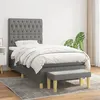 Image de vidaXL Sommier à lattes de lit et matelas Gris foncé 90x190 cm Tissu
