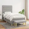 Image de vidaXL Sommier à lattes de lit avec matelas Gris clair 100x200cm Tissu