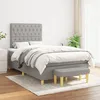 Image de vidaXL Lit Ã  sommier tapissier avec matelas Gris clair 120x200cm Tissu