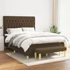 Image de vidaXL Sommier à lattes de lit avec matelas Marron foncé 140x200 cm
