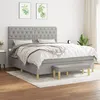 Image de vidaXL Sommier à lattes de lit avec matelas Gris clair 160x200cm Tissu