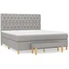 Image de vidaXL Lit À Sommier Tapissier Avec Matelas Gris Clair 160x200cm Tissu