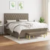 Image de vidaXL Sommier à lattes de lit avec matelas Taupe 160x200 cm Tissu