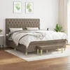 Image de Vidaxl Lit Ã  Sommier Tapissier Avec Matelas Taupe 160x200 Cm Tissu