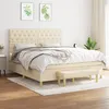Image de vidaXL Sommier à lattes de lit avec matelas Crème 160x200 cm Tissu
